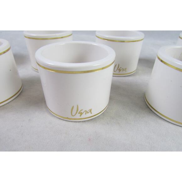 VERA Neumann Set of 8 Napkin Rings Holders White Table Display Place Setting - Picture 1 of 4